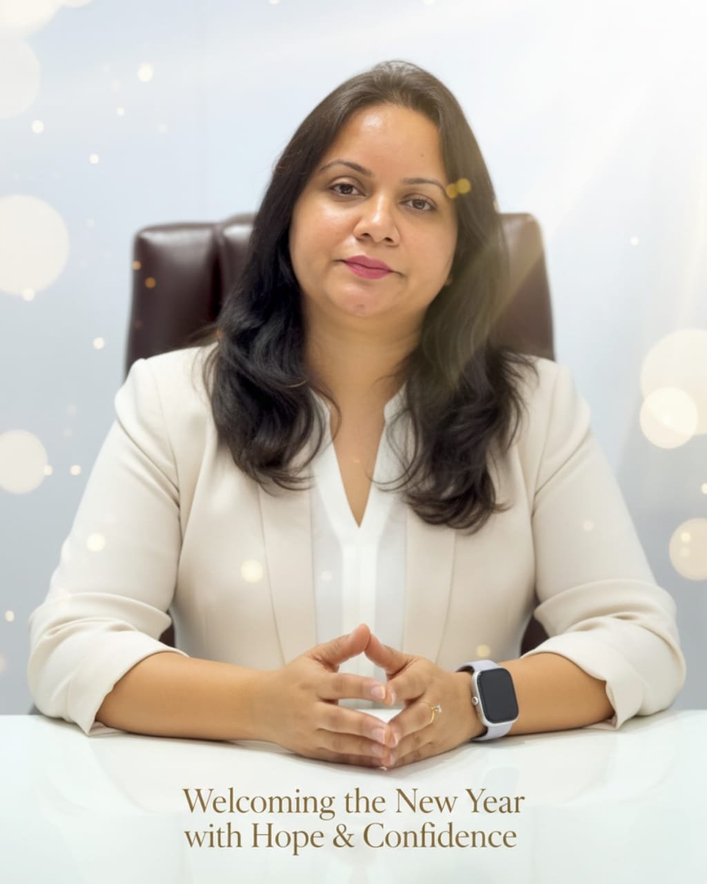 Dr. Saima Waris seated in a clinical setting