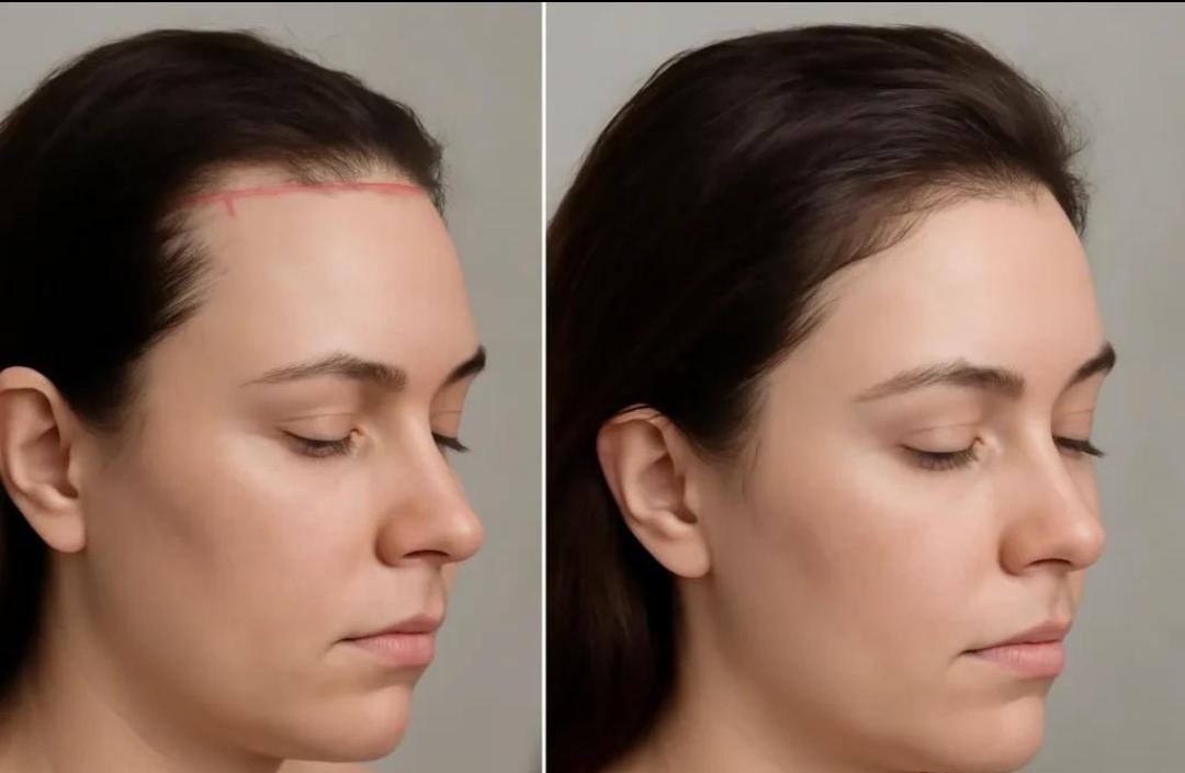 Forehead Reduction / Hairline Lowering clinical or result imagery