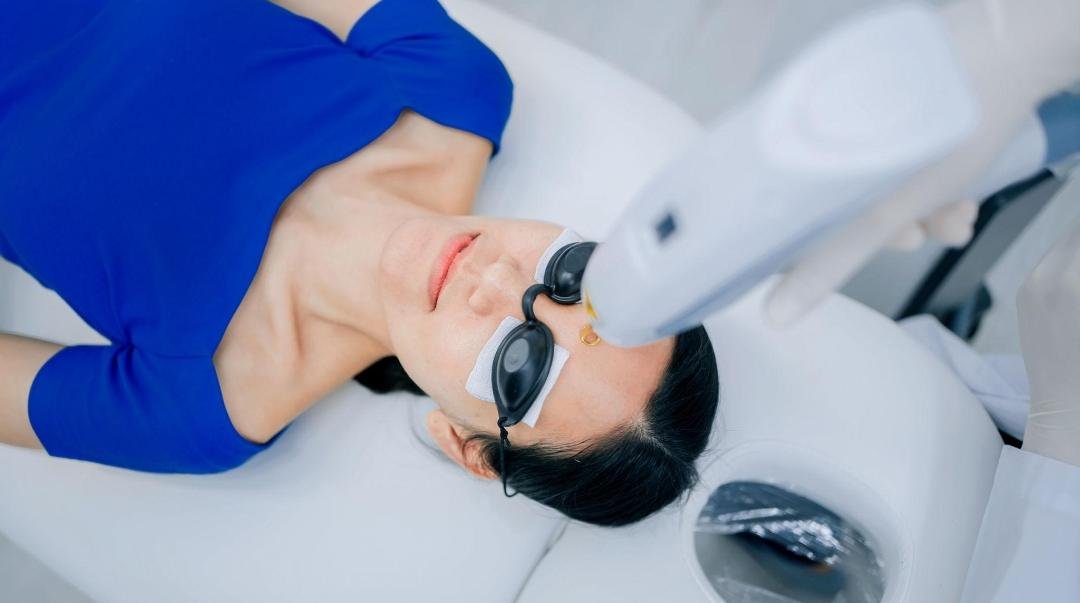Editorial image representing laser facial / laser skin treatment