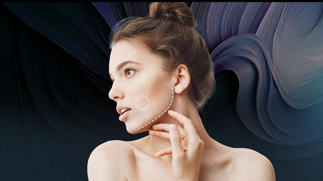 Editorial image representing face slimming